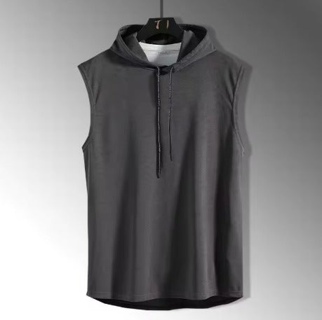 Male Sleeveless T-shirts Hooded