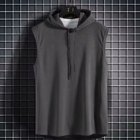 Male Sleeveless T-shirts Hooded