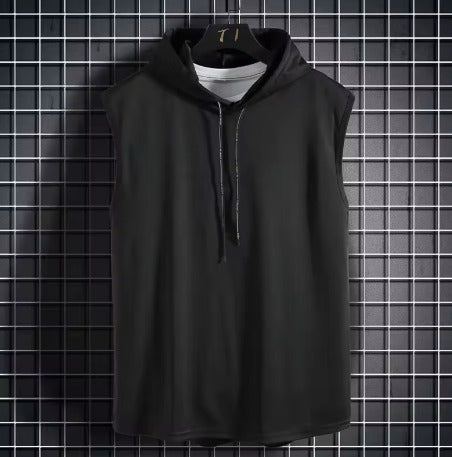 Male Sleeveless T-shirts Hooded