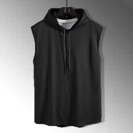 Male Sleeveless T-shirts Hooded