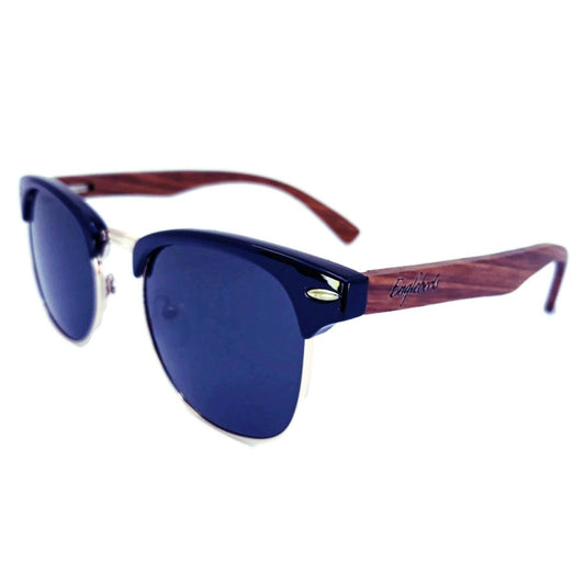 Real Walnut Wood Club Style Sunglasses, Polarized Lenses