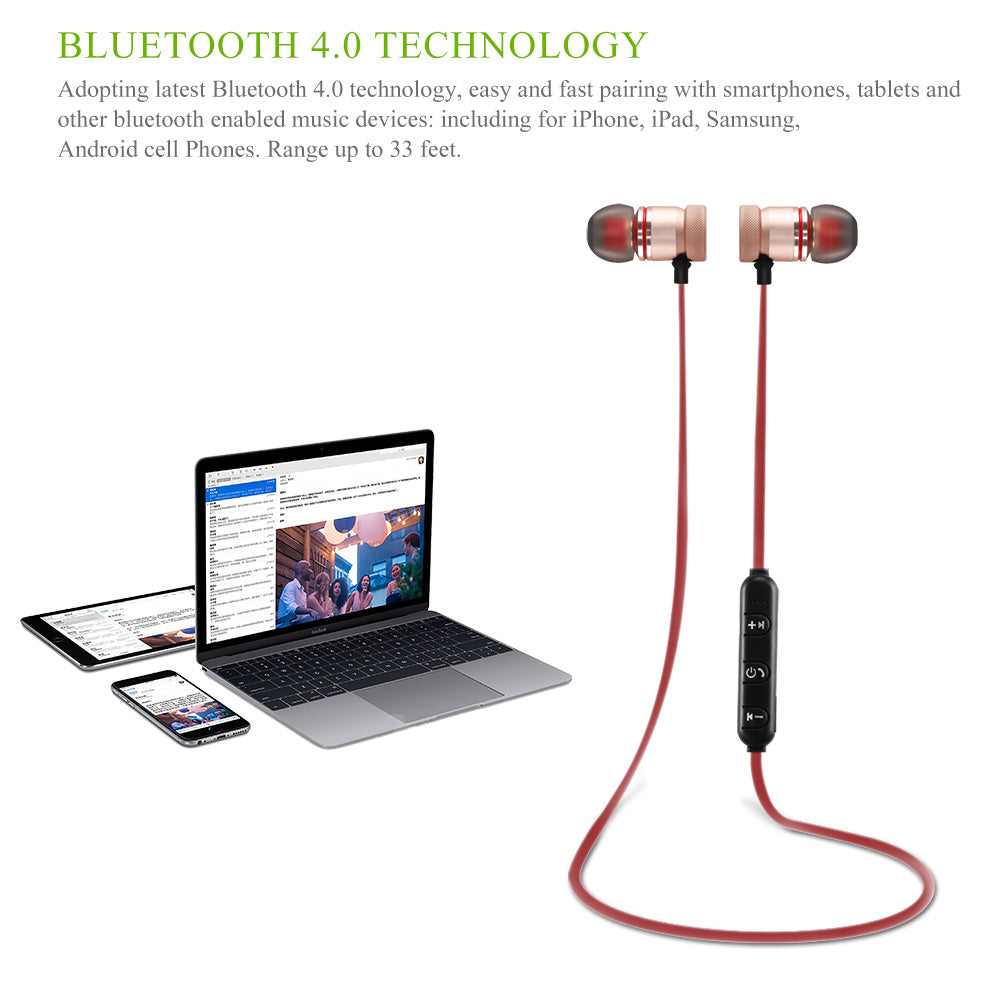 Auriculares deportivos inalámbricos con Bluetooth 4.0