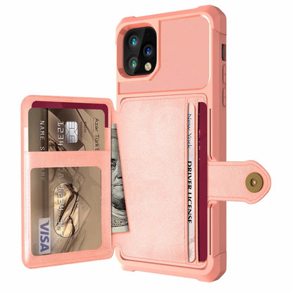 Funda protectora magnética de cuero tipo billetera con protección 360 para iPhone 