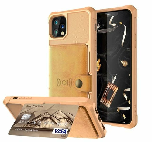 Funda protectora magnética de cuero tipo billetera con protección 360 para iPhone 